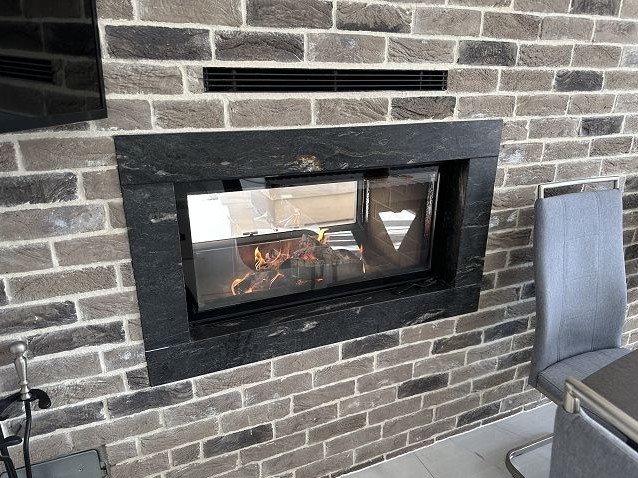 Kamin in K�che Einfamilienhaus Gummersbach