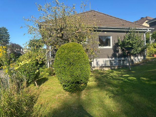 Abendstimmung auf dem Grundst�ck Einfamilienhaus Lindlar